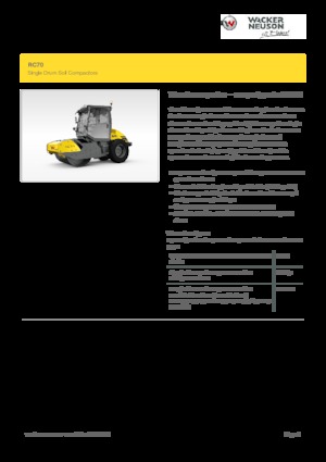 Compattatori stradali vibranti monotamburo Wacker Neuson RC70P