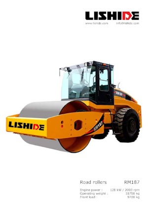 Compattatori stradali vibranti monotamburo Lishide RM187