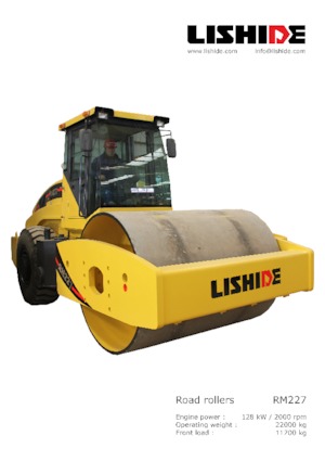 Compattatori stradali vibranti monotamburo Lishide RM227