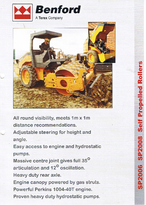 Compattatori stradali vibranti monotamburo Benford SP 2008 D