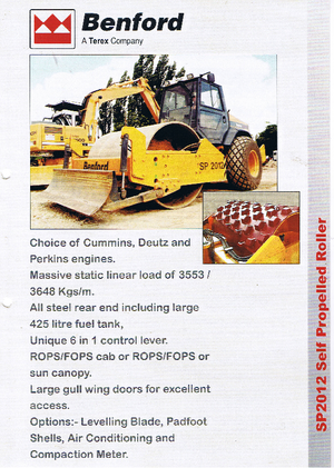 Compattatori stradali vibranti monotamburo Benford SP 2012 D