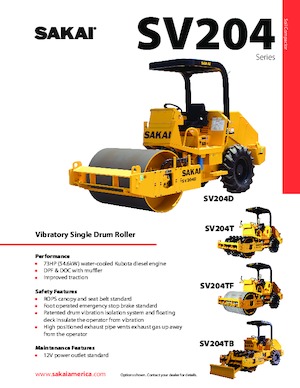 Compattatori stradali vibranti monotamburo Sakai SV204TF