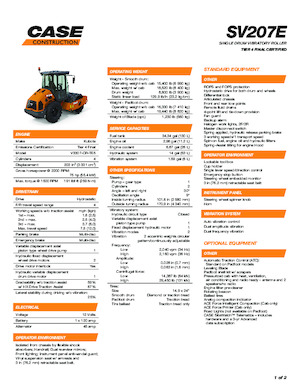 Compattatori stradali vibranti monotamburo Case SV207E