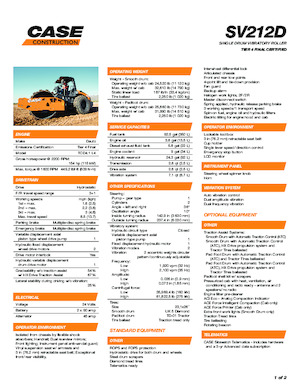 Compattatori stradali vibranti monotamburo Case SV212D