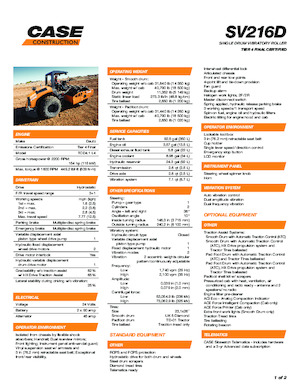 Compattatori stradali vibranti monotamburo Case SV216D