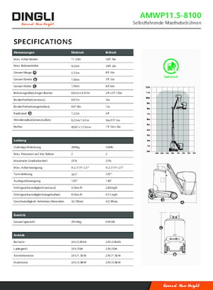 Piattaforme aeree verticali Dingli AMWP11.5-8100