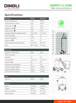 Piattaforme aeree verticali Dingli AMWP11.5-8100