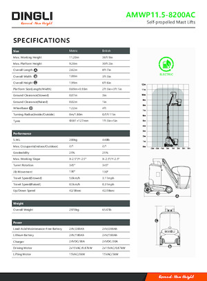 Piattaforme aeree verticali Dingli AMWP11.5-8200AC