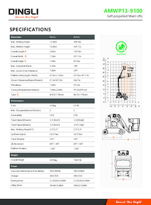 Piattaforme aeree verticali Dingli AMWP13-9100