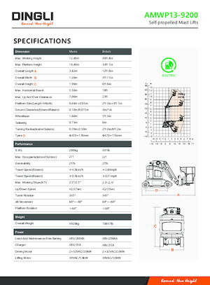 Piattaforme aeree verticali Dingli AMWP13-9200