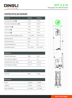 Piattaforme aeree verticali Dingli DYT2-2.7S