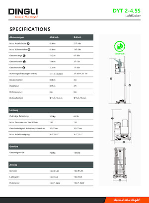 Piattaforme aeree verticali Dingli DYT2-4.5S
