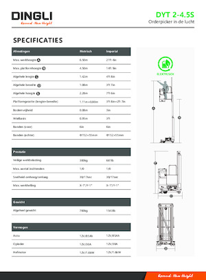 Piattaforme aeree verticali Dingli DYT2-4.5S