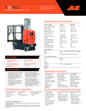 Piattaforme aeree verticali JLG E18MCL