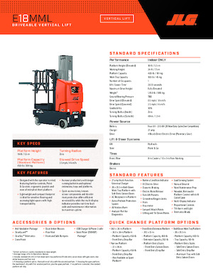 Piattaforme aeree verticali JLG E18MML