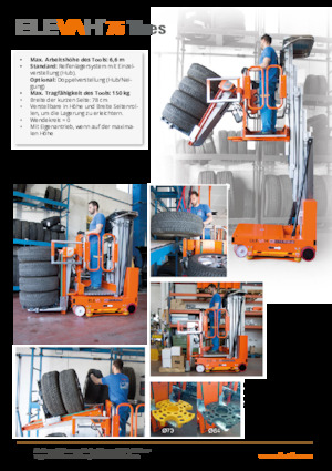 Piattaforme aeree verticali Faraone Elevah 75 Tires