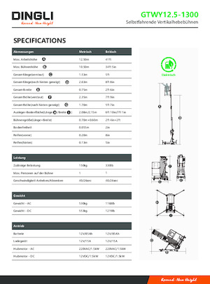 Piattaforme aeree verticali Dingli GTWY12.5-1300