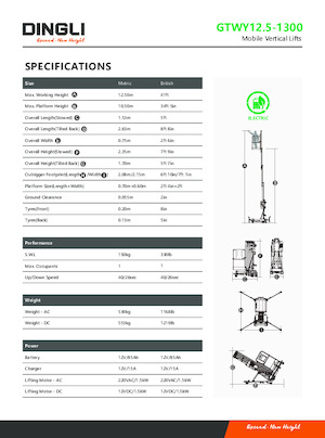 Piattaforme aeree verticali Dingli GTWY12.5-1300
