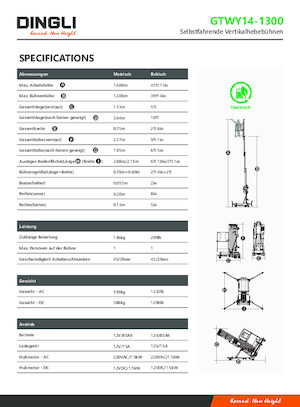 Piattaforme aeree verticali Dingli GTWY14-1300