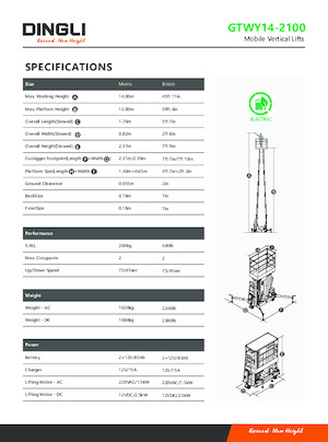 Piattaforme aeree verticali Dingli GTWY14-2100