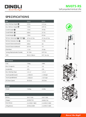 Piattaforme aeree verticali Dingli MV075-RS