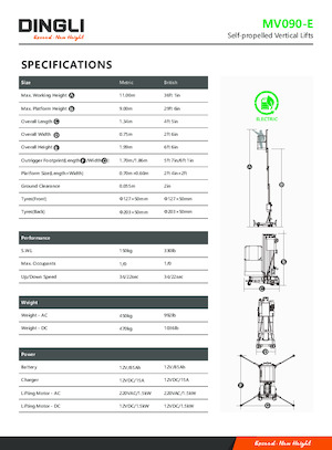 Piattaforme aeree verticali Dingli MV090-E