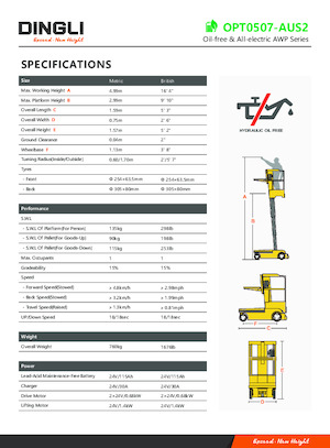 Piattaforme aeree verticali Dingli OPT0507-AUS2