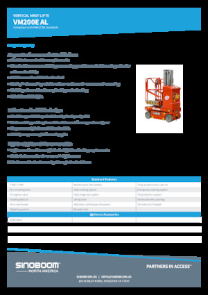 Piattaforme aeree verticali Sinoboom VM200EAL