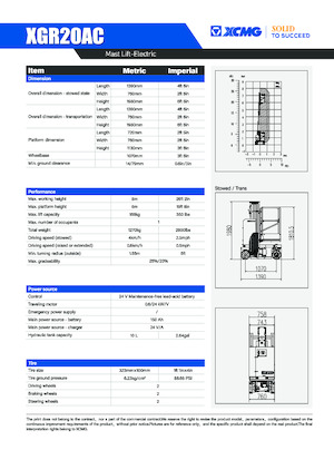 Piattaforme aeree verticali XCMG XGR20AC