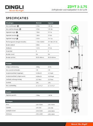 Piattaforme aeree verticali Dingli ZDYT3-3.7S