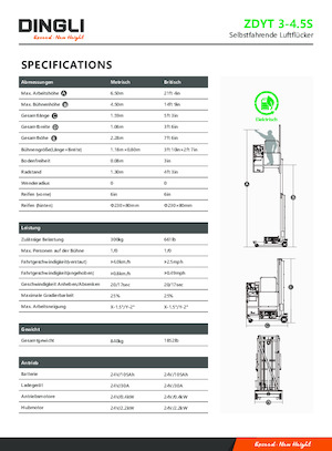 Piattaforme aeree verticali Dingli ZDYT3-4.5S