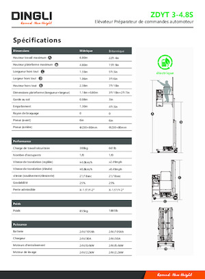 Piattaforme aeree verticali Dingli ZDYT3-4.8S