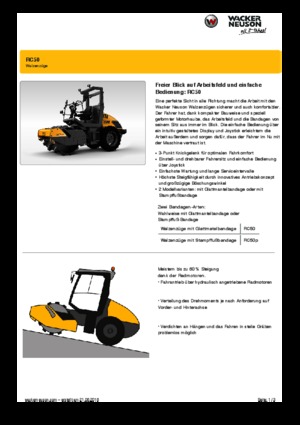 Compattatori stradali vibranti monotamburo Wacker Neuson RC50P