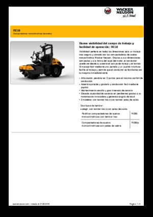 Compattatori stradali vibranti monotamburo Wacker Neuson RC50P
