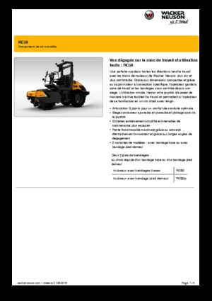 Compattatori stradali vibranti monotamburo Wacker Neuson RC50P
