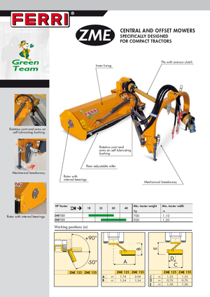 Falciatrici per scarpate Ferri ZME 125 Green Team