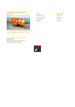 Spazzaneve leggeri Hydrac HSS 220 L