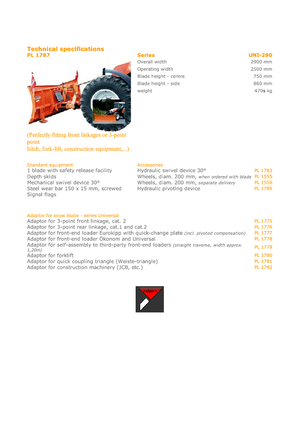 Spazzaneve leggeri Hydrac UNI 290