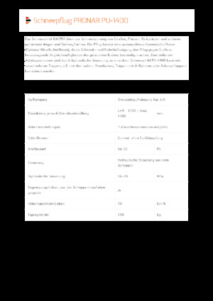 Spazzaneve con apertura a cerniera Pronar PU 1400