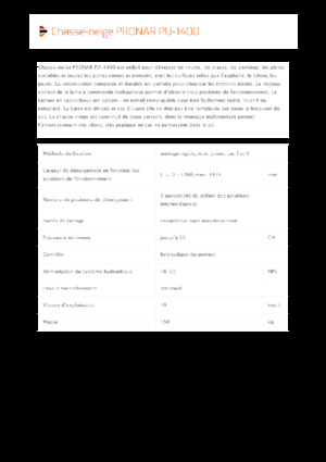 Spazzaneve con apertura a cerniera Pronar PU 1400