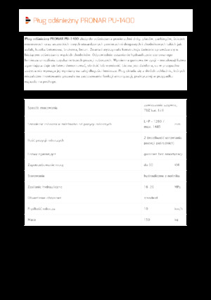 Spazzaneve con apertura a cerniera Pronar PU 1400