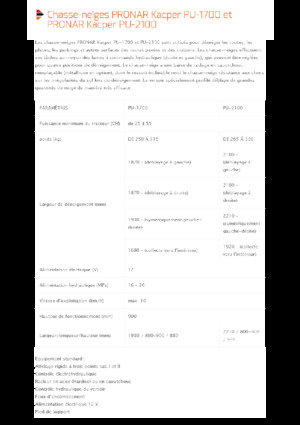 Spazzaneve con apertura a cerniera Pronar PU 2100
