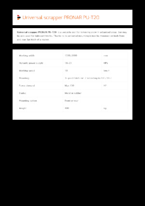 Spazzaneve con apertura a cerniera Pronar PU-T20