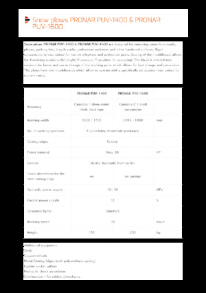Spazzaneve con apertura a cerniera Pronar PUV 1600