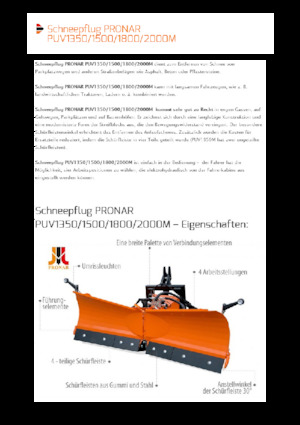 Spazzaneve con apertura a cerniera Pronar PUV 1350M