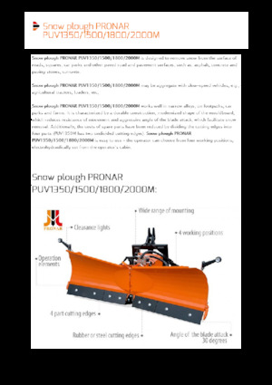 Spazzaneve con apertura a cerniera Pronar PUV 1350M