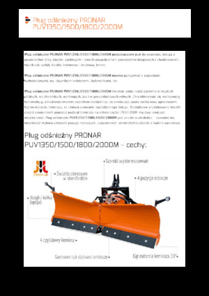 Spazzaneve con apertura a cerniera Pronar PUV 1500M