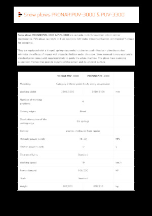 Spazzaneve con apertura a cerniera Pronar PUV 3300