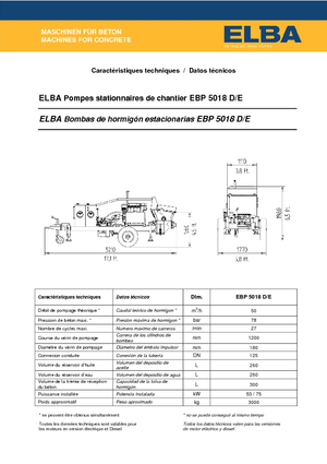 Pompe per calcestruzzo fisse Elba EBP 5018 D