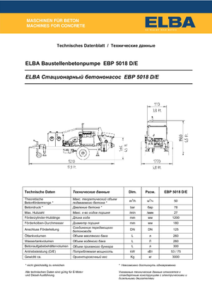 Pompe per calcestruzzo fisse Elba EBP 5018 D